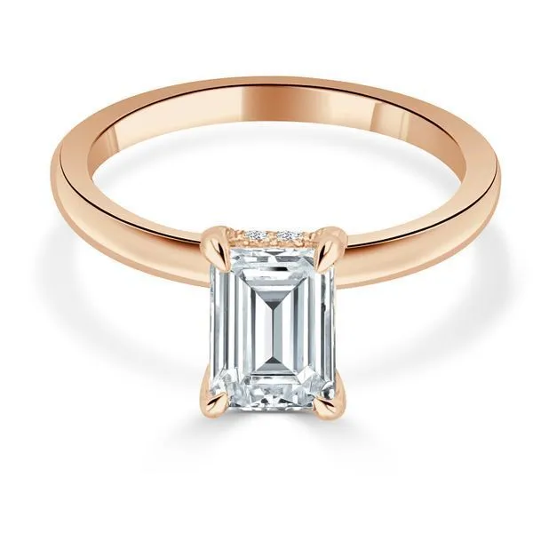 Solitaire Mounting with Diamonds for 1 ct Emerald Cut Center Ambassador Diamond Jewelers Tucson, AZ