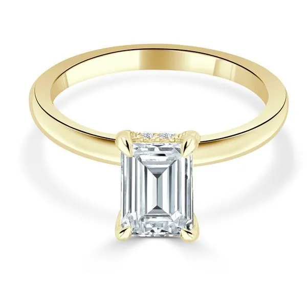 Solitaire Mounting with Diamonds for 1 ct Emerald Cut Center Ambassador Diamond Jewelers Tucson, AZ