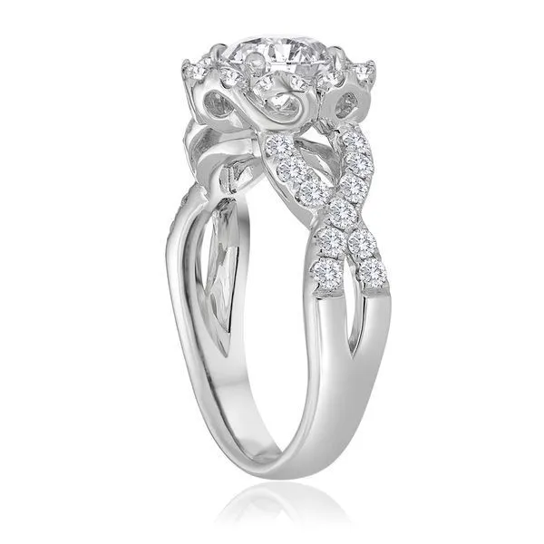 Round Diamond Pave Twist Halo Setting Image 2 Ambassador Diamond Jewelers Tucson, AZ