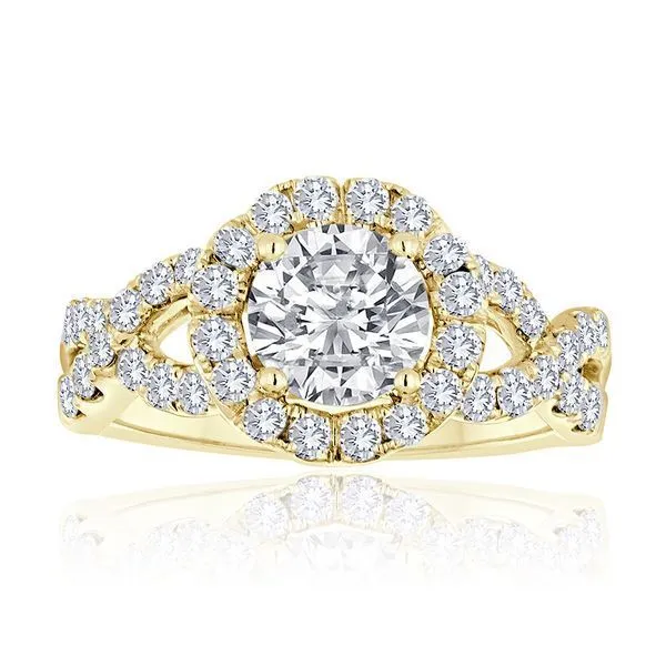 Round Diamond Pave Twist Halo Setting Ambassador Diamond Jewelers Tucson, AZ