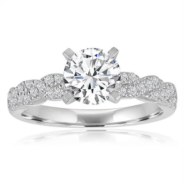 Round Diamond Pave Twist Engagement Ring Ambassador Diamond Jewelers Tucson, AZ