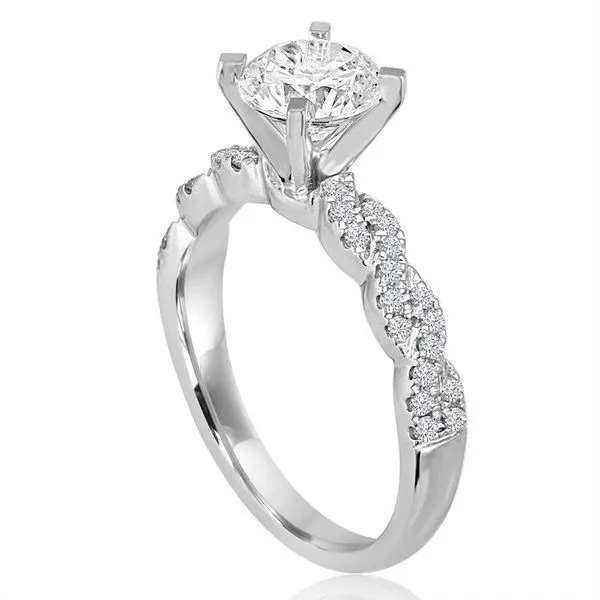 Round Diamond Pave Twist Engagement Ring Image 2 Ambassador Diamond Jewelers Tucson, AZ