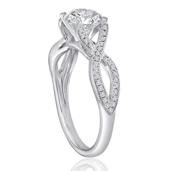 Round Diamond Pave Twist Setting Image 2 Ambassador Diamond Jewelers Tucson, AZ
