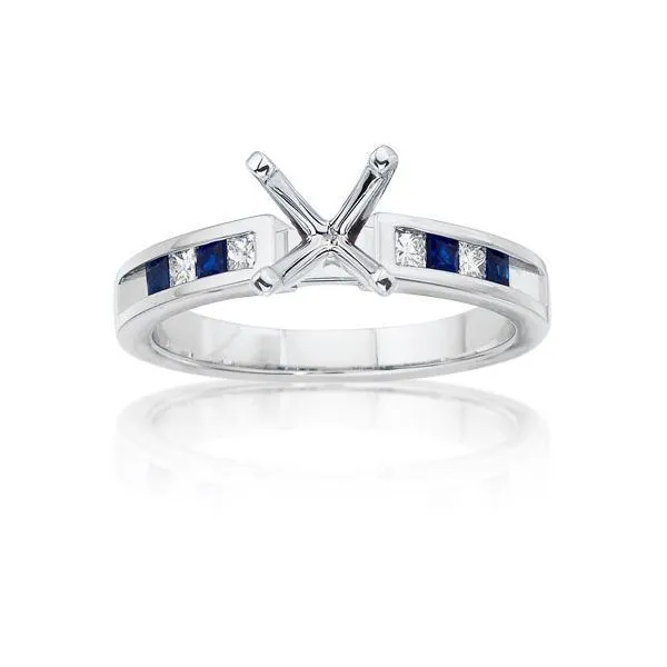 Princess Sapphires and Princess Diamonds Channel Cathedral Setting Ambassador Diamond Jewelers Tucson, AZ