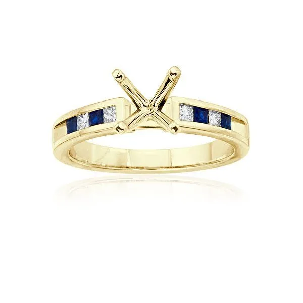 Princess Sapphires and Princess Diamonds Channel Cathedral Setting Ambassador Diamond Jewelers Tucson, AZ