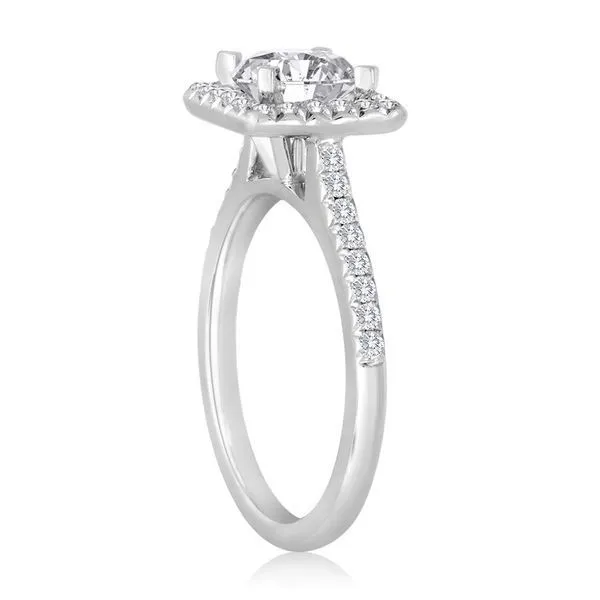 Round Diamond Pave Fishtail Princess Halo Setting Image 2 Ambassador Diamond Jewelers Tucson, AZ