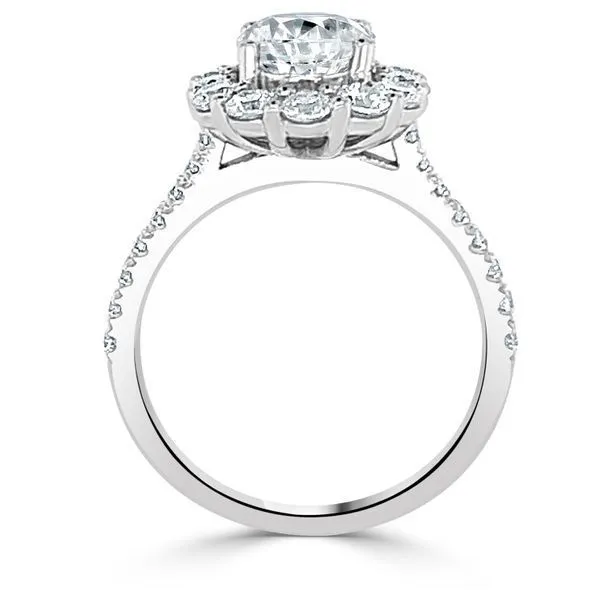 28 Round Diamond Oval Halo Engagement Ring Image 2 Ambassador Diamond Jewelers Tucson, AZ