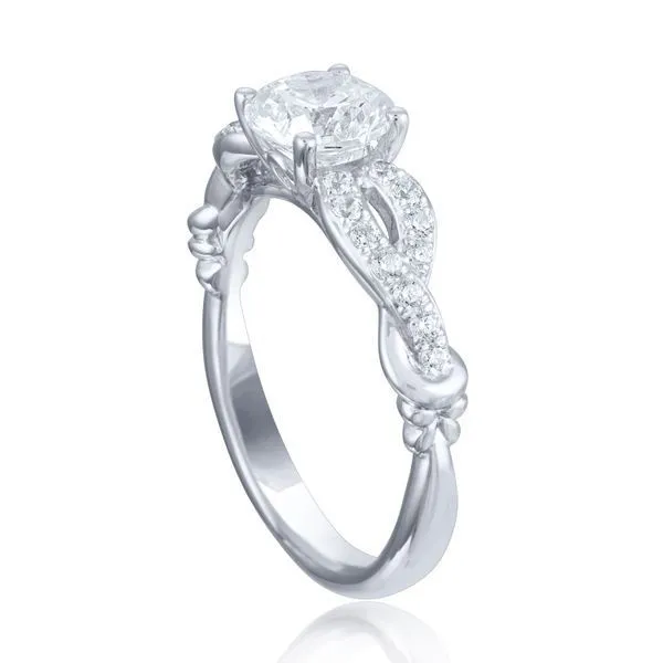 Round Diamond Twist Semi Mount Image 2 Ambassador Diamond Jewelers Tucson, AZ