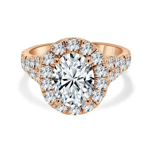 Oval Split Shank Halo Ambassador Diamond Jewelers Tucson, AZ