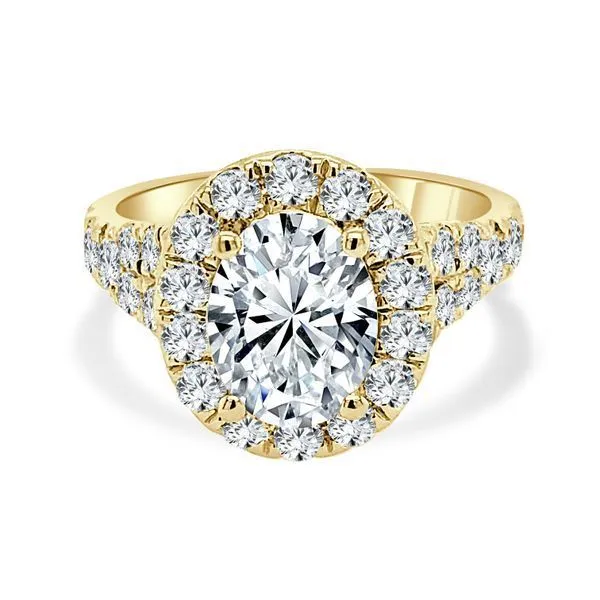 Oval Split Shank Halo Ambassador Diamond Jewelers Tucson, AZ