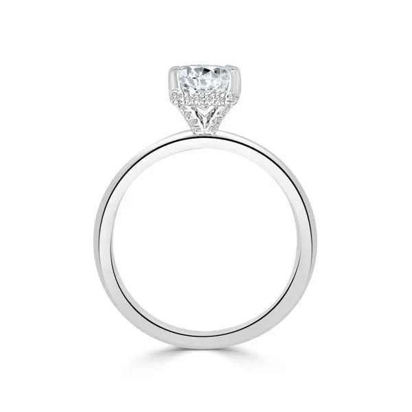 Solitaire Mounting with Diamonds for 1 ct Round Cut Center Image 2 Ambassador Diamond Jewelers Tucson, AZ