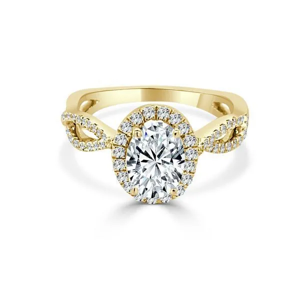 67 Round Diamond Oval Twist Halo Engagement Ring Ambassador Diamond Jewelers Tucson, AZ