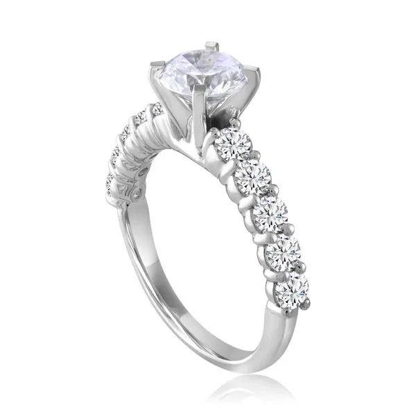 Round Diamond Shared Prong Cathedral Engagement Ring Image 2 Ambassador Diamond Jewelers Tucson, AZ