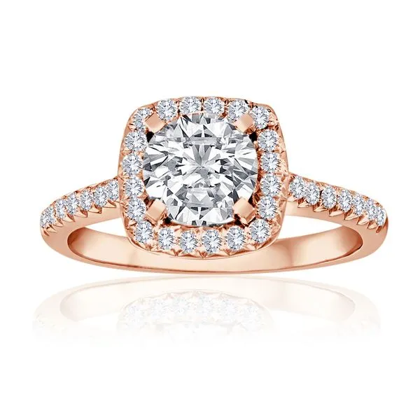 Round Diamond Pave Fishtail Cushion Halo Ambassador Diamond Jewelers Tucson, AZ