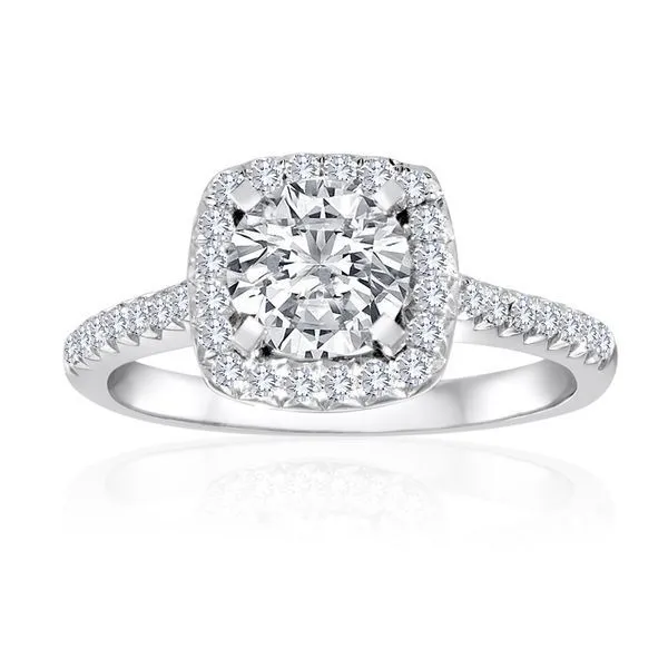 Round Diamond Pave Fishtail Cushion Halo Ambassador Diamond Jewelers Tucson, AZ