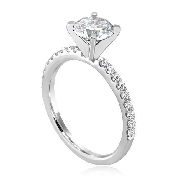 Round Diamond French Pave Engagement Ring Image 2 Ambassador Diamond Jewelers Tucson, AZ
