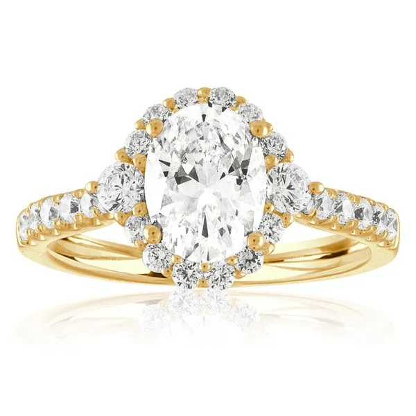 Oval 3 Stone Plus Halo Ambassador Diamond Jewelers Tucson, AZ