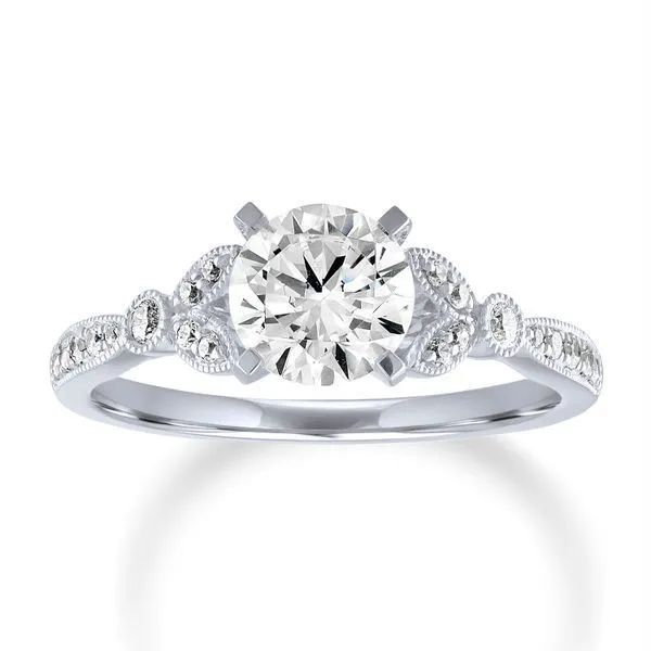 Floral Petite Engagement Ring Ambassador Diamond Jewelers Tucson, AZ