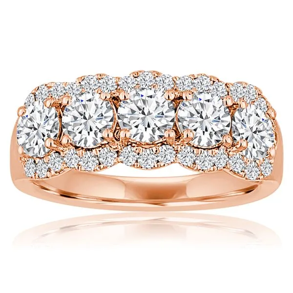 Round Diamond 5 Stone Halo Band Ambassador Diamond Jewelers Tucson, AZ