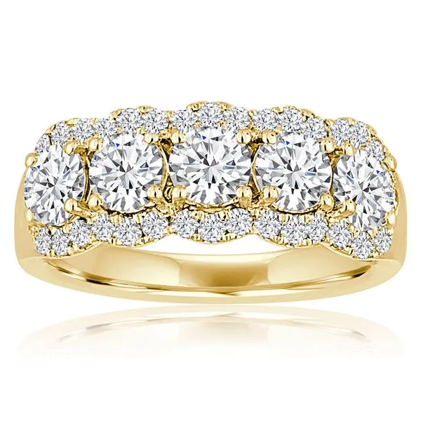 Round Diamond 5 Stone Halo Band Ambassador Diamond Jewelers Tucson, AZ