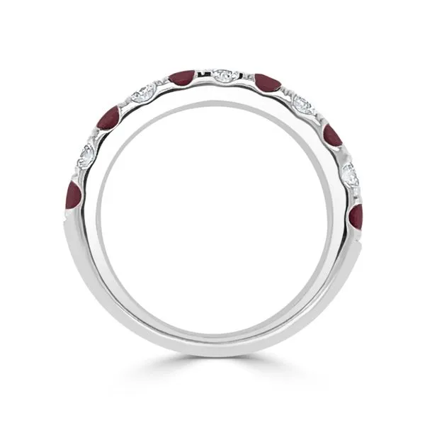 Round Ruby and Diamond Alternating Split Prong Band Image 2 Ambassador Diamond Jewelers Tucson, AZ