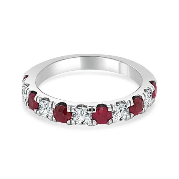 Round Ruby and Diamond Alternating Split Prong Band Ambassador Diamond Jewelers Tucson, AZ