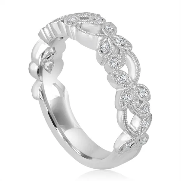Round Diamond Pave Filigree Band Image 2 Ambassador Diamond Jewelers Tucson, AZ