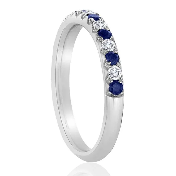 Round Diamond and Sapphire Fishtail Band Image 2 Ambassador Diamond Jewelers Tucson, AZ