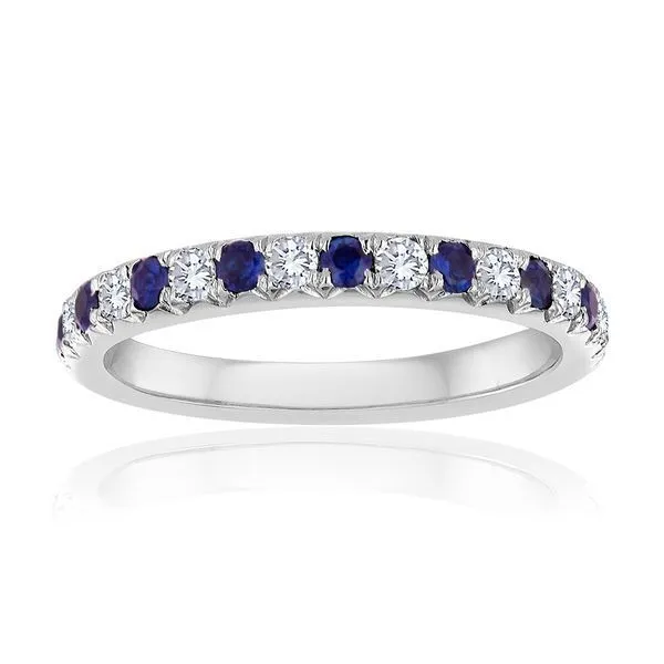 Round Diamond and Sapphire Fishtail Band Ambassador Diamond Jewelers Tucson, AZ