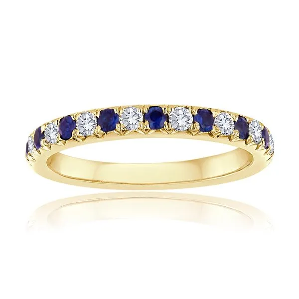 Round Diamond and Sapphire Fishtail Band Ambassador Diamond Jewelers Tucson, AZ