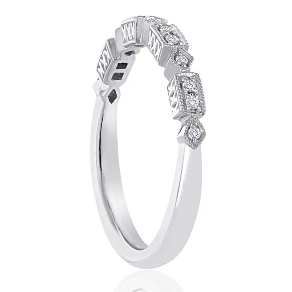 Round Diamond Pave Milgrain Band Image 2 Ambassador Diamond Jewelers Tucson, AZ