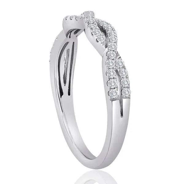 Round Diamond Pave Twist Band Image 2 Ambassador Diamond Jewelers Tucson, AZ