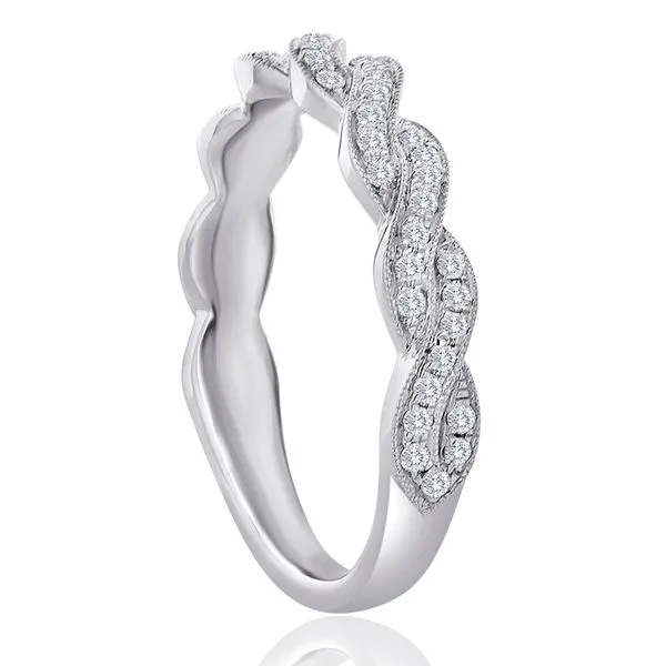 Round Diamond Pave Twist Band Image 2 Ambassador Diamond Jewelers Tucson, AZ