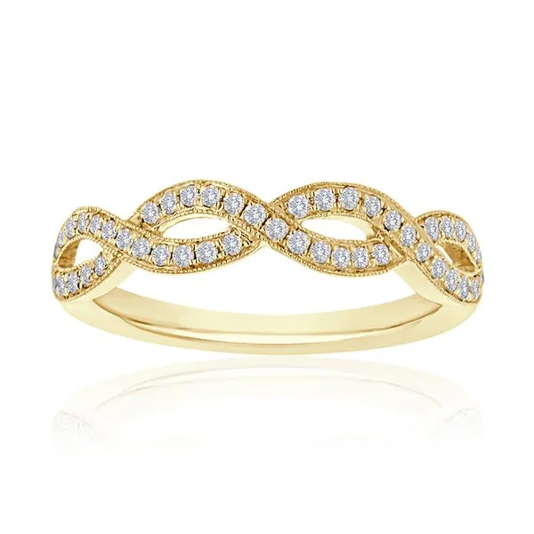 Round Diamond Pave Milgrain Twist Band Ambassador Diamond Jewelers Tucson, AZ
