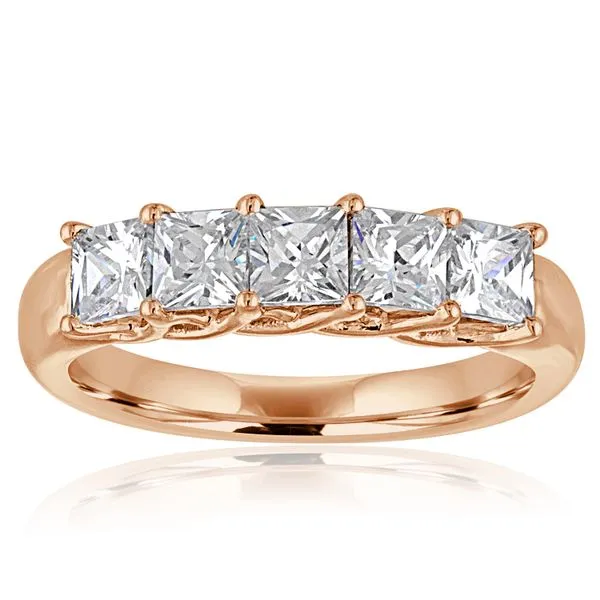 Princess Cut Diamond Trellis 5 Stone Band Ambassador Diamond Jewelers Tucson, AZ