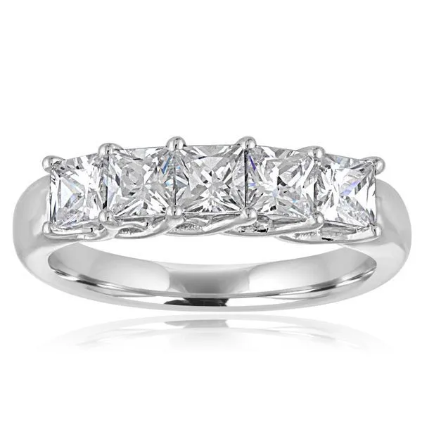 Princess Cut Diamond Trellis 5 Stone Band Ambassador Diamond Jewelers Tucson, AZ