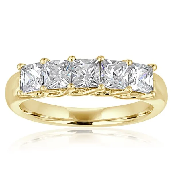 Princess Cut Diamond Trellis 5 Stone Band Ambassador Diamond Jewelers Tucson, AZ