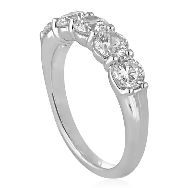 Round Diamond 5 Stone Shared Prong Band Image 2 Ambassador Diamond Jewelers Tucson, AZ
