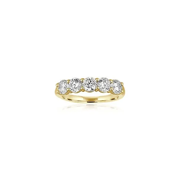 Round Diamond 5 Stone Shared Prong Band Ambassador Diamond Jewelers Tucson, AZ
