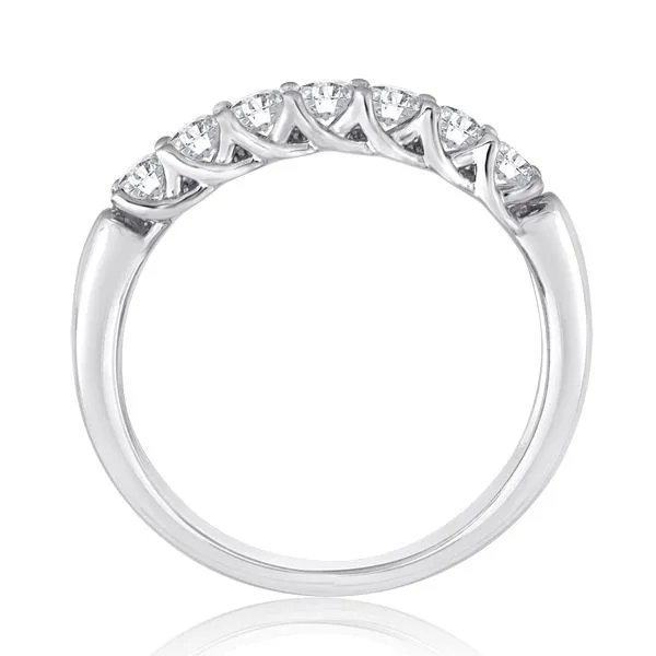 Round Diamond Shared Prong Trellis Band Image 2 Ambassador Diamond Jewelers Tucson, AZ