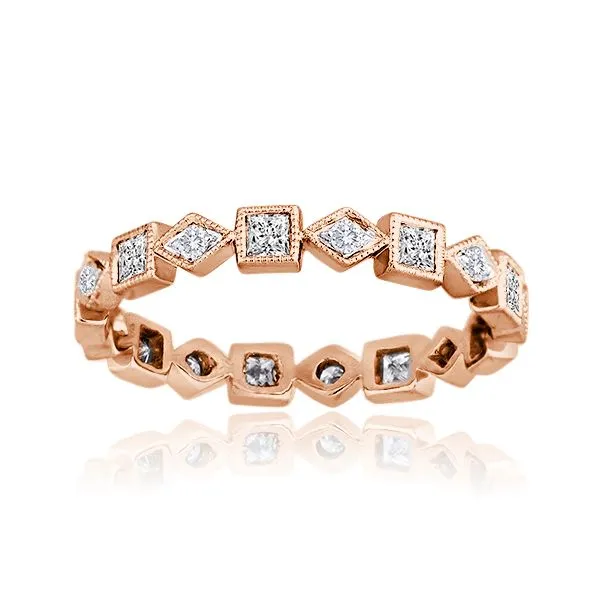 Round Diamond and Princess Cut Pave Eternity Band Ambassador Diamond Jewelers Tucson, AZ