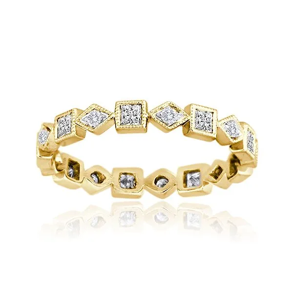 Round Diamond and Princess Cut Pave Eternity Band Ambassador Diamond Jewelers Tucson, AZ