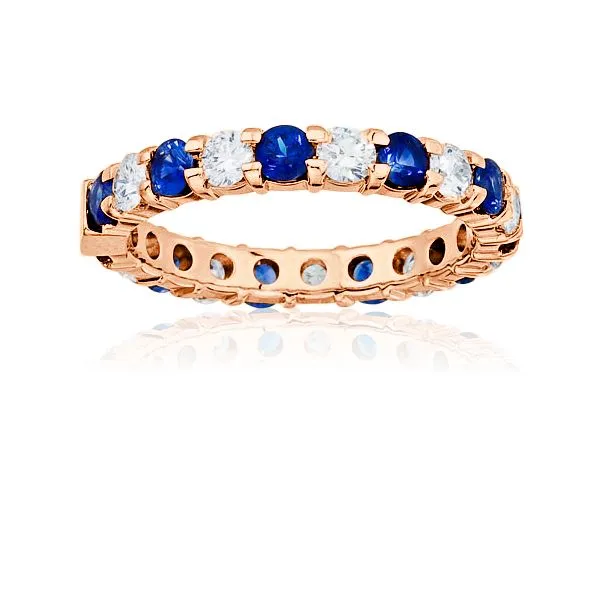 Shared Prong Round Diamond and Sapphire Eternity Ambassador Diamond Jewelers Tucson, AZ