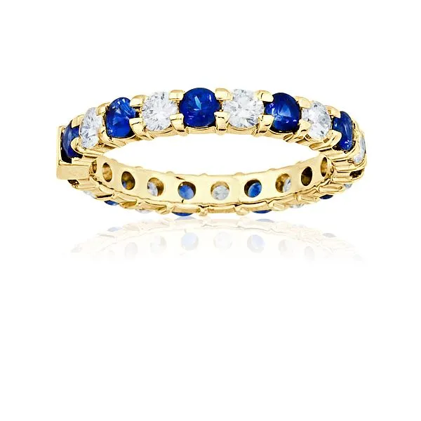 Shared Prong Round Diamond and Sapphire Eternity Ambassador Diamond Jewelers Tucson, AZ