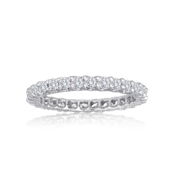 Round Diamond Shared Prong Trellis Eternity Band Barnett Jewelers Jacksonville, FL