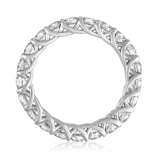 Round Diamond Shared Prong Trellis Eternity Band Image 2 Ambassador Diamond Jewelers Tucson, AZ