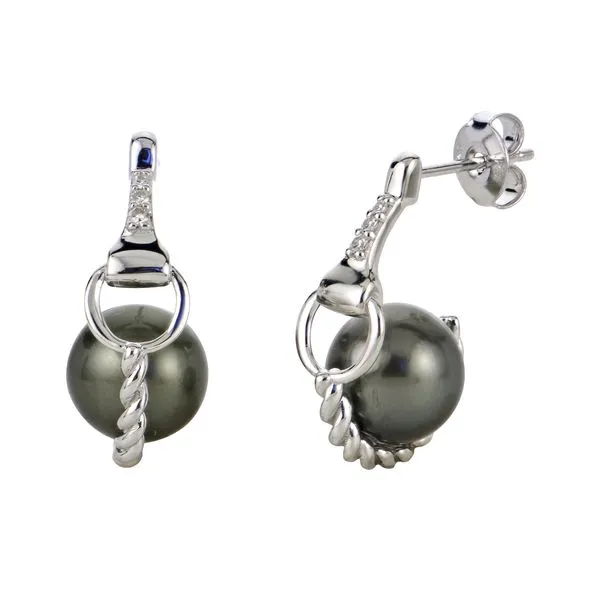 Sterling Silver Tahitian Pearl Earring Delfine's Jewelry Charleston, WV