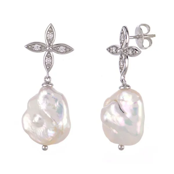 Sterling Silver Baroque Pearl Earring Gaines Jewelry FLINT, MI