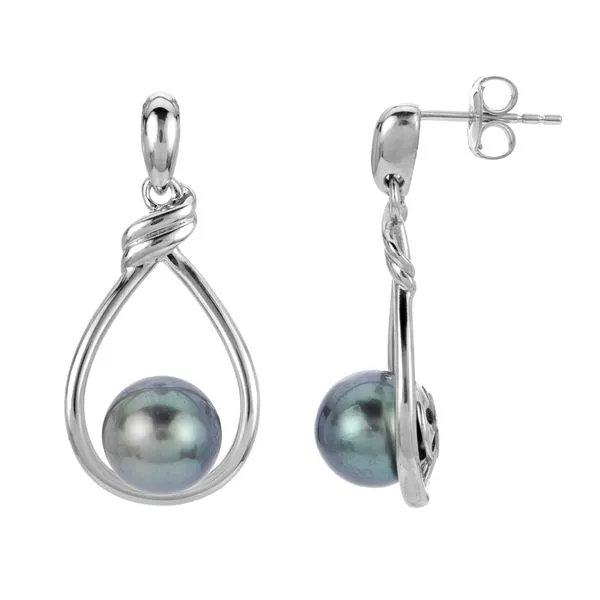 Sterling Silver Tahitian Pearl Earring Raleigh Diamond Fine Jewelry Raleigh, NC