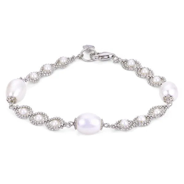 Sterling Silver Freshwater Pearl Bracelet Diamonds Direct St. Petersburg, FL